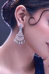 Nazaakat By Samara Singh_Aqua American Diamond Earrings _at_Aza_Fashions