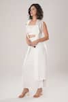 Buy_Atbw_White Modal, Satin Applique, Pearls Open Neck Sleeveless Trench Jacket _Online_at_Aza_Fashions