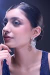 Nazaakat By Samara Singh_Aqua American Diamond Earrings _at_Aza_Fashions