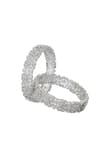 Shop_Nazaakat By Samara Singh_Silver Plated Diamonds American Bangles Set _at_Aza_Fashions