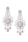 Shop_Nazaakat By Samara Singh_Pink American Diamond Earrings _at_Aza_Fashions