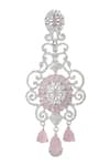 Nazaakat By Samara Singh_Pink American Diamond Earrings _at_Aza_Fashions
