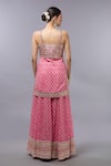 Shop_Gopi Vaid_Pink Cotton, Silk, Net Zari, Embroidery Open Neck Kurta Sharara Set _at_Aza_Fashions