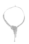 Buy_Nazaakat By Samara Singh_White American Diamond Necklace And Earrings Set 