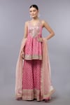 Buy_Gopi Vaid_Pink Cotton, Silk, Net Sequins, Embroidery Designer Kurta Set With Dupatta _at_Aza_Fashions