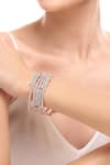 Shop_Nazaakat By Samara Singh_Rose Gold Imitation Diamonds Aqua Bangles Set Of 4 _Online_at_Aza_Fashions