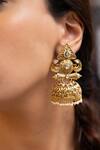 Buy_Joules By Radhika_Gold Plated Crystals Sushmaya Finish Earrings_at_Aza_Fashions