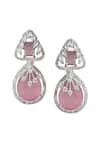 Shop Nazaakat By Samara Singh Pink American Diamond Earrings at Aza Fashions Shop_Nazaakat By Samara Singh_Pink American Diamond Earrings _at_Aza_Fashions