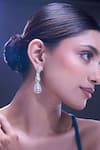 Nazaakat By Samara Singh_White American Diamond Earrings _at_Aza_Fashions