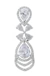 Nazaakat By Samara Singh_White American Diamond Earrings _at_Aza_Fashions