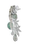 Shop_Nazaakat By Samara Singh_Green American Diamond Leaf Earrings _Online_at_Aza_Fashions