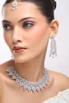 Shop_Nazaakat By Samara Singh_White Brass American Diamond Jewelry Set 
