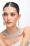 Nazaakat By Samara Singh_White Brass American Diamond Jewelry Set _Online