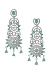Buy_Nazaakat By Samara Singh_Aqua American Diamond Necklace Set 