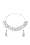 Shop_Nazaakat By Samara Singh_Aqua American Diamond Necklace Set _at_Aza_Fashions