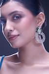 Nazaakat By Samara Singh_Green American Diamond Earrings _at_Aza_Fashions