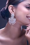 Nazaakat By Samara Singh_White American Diamond Earrings _at_Aza_Fashions