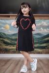 Buy_Petite Pomme_Black Viscose Embroidery Heart Dress _at_Aza_Fashions
