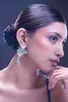 Nazaakat By Samara Singh_Green American Diamond Earrings _at_Aza_Fashions