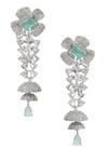 Shop_Nazaakat By Samara Singh_Aqua American Diamond Earrings _at_Aza_Fashions