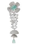 Buy_Nazaakat By Samara Singh_Aqua American Diamond Earrings _Online_at_Aza_Fashions