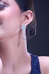 Nazaakat By Samara Singh_Aqua American Diamond Earrings _at_Aza_Fashions
