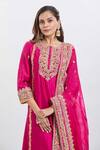 Sheetal Batra_Pink Embroidery Round Neck Shiza Hot Kurta Set _Online_at_Aza_Fashions