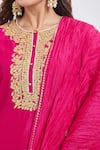 Shop_Sheetal Batra_Pink Embroidery Round Neck Hot Abbas Set _Online_at_Aza_Fashions