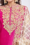 Buy_Sheetal Batra_Pink Embroidery Collared Rajak Hot Kurta Set _Online_at_Aza_Fashions