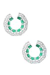 Shop_Nazaakat By Samara Singh_Green American Diamond Earrings _at_Aza_Fashions
