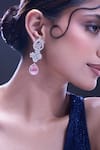 Nazaakat By Samara Singh Pink American Diamond Earrings at Aza Fashions Nazaakat By Samara Singh_Pink American Diamond Earrings _at_Aza_Fashions