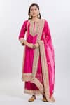 Buy_Sheetal Batra_Pink Embroidery Round Neck Shiza Hot Kurta Set 