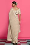 Shop_Priyanka Jain_Gold Georgette, Silk Sequins, Pearls, Splendor Dabka Saree With Blouse _at_Aza_Fashions