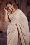 Buy_Priyanka Jain_Gold Georgette, Silk Sequins, Pearls, Splendor Dabka Saree With Blouse 