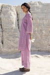 Buy_Karaj Jaipur_Purple Cotton Lace V-neck Work Kurta And Pant Set _Online_at_Aza_Fashions