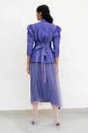 Shop_Chambray & CO._Purple Chanderi Silk, Silk, Net Embroidery V-neck Jacket And Skirt Set _at_Aza_Fashions