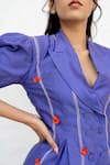 Shop_Chambray & CO._Purple Chanderi Silk, Silk, Net Embroidery V-neck Jacket And Skirt Set 