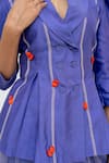 Chambray & CO._Purple Chanderi Silk, Silk, Net Embroidery V-neck Jacket And Skirt Set _Online