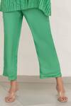 Buy_Chambray & CO._Green Silk, Organza, Cotton Embroidery Open Neck, Square Jade Habutai Pant Set _Online_at_Aza_Fashions