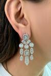 Shop_Prerto_White Diamonds Geometric Stones Necklace Set _at_Aza_Fashions