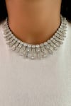 Buy_Prerto_White Diamonds Geometric Stones Necklace Set _at_Aza_Fashions