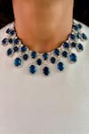 Buy_PRERTO_Sapphire Gemstones, Blue Diamond Necklace Set_at_Aza_Fashions
