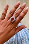 Prerto_Red Gemstones Noelle Infinity Ruby Diamond Set _Online_at_Aza_Fashions