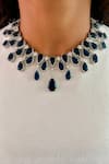 Buy_PRERTO_Sapphire Stones, Diamonds, Infinity Necklace Set _at_Aza_Fashions