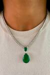 Buy_PRERTO_Emerald Green Noelle Infinity Necklace Set_at_Aza_Fashions