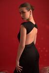 Dev And Viv_Black Polyester, Rayon, Lurex Round Neck Designer Jumpsuit _Online_at_Aza_Fashions
