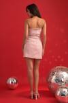 Shop_Dev And Viv_Pink Polyester, Rayon, Lurex Beads Sweetheart Neck Strapless Designer Dress _at_Aza_Fashions