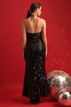Shop_Dev And Viv_Black Polyester Sequins Halter Neck Dress _at_Aza_Fashions