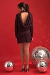Shop_Dev And Viv_Purple Polyester, Lycra High Neck Designer Dress _at_Aza_Fashions