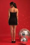Shop_Dev And Viv_Black Polyester, Lycra Sequins Off-shoulder Strapless Designer Dress _at_Aza_Fashions